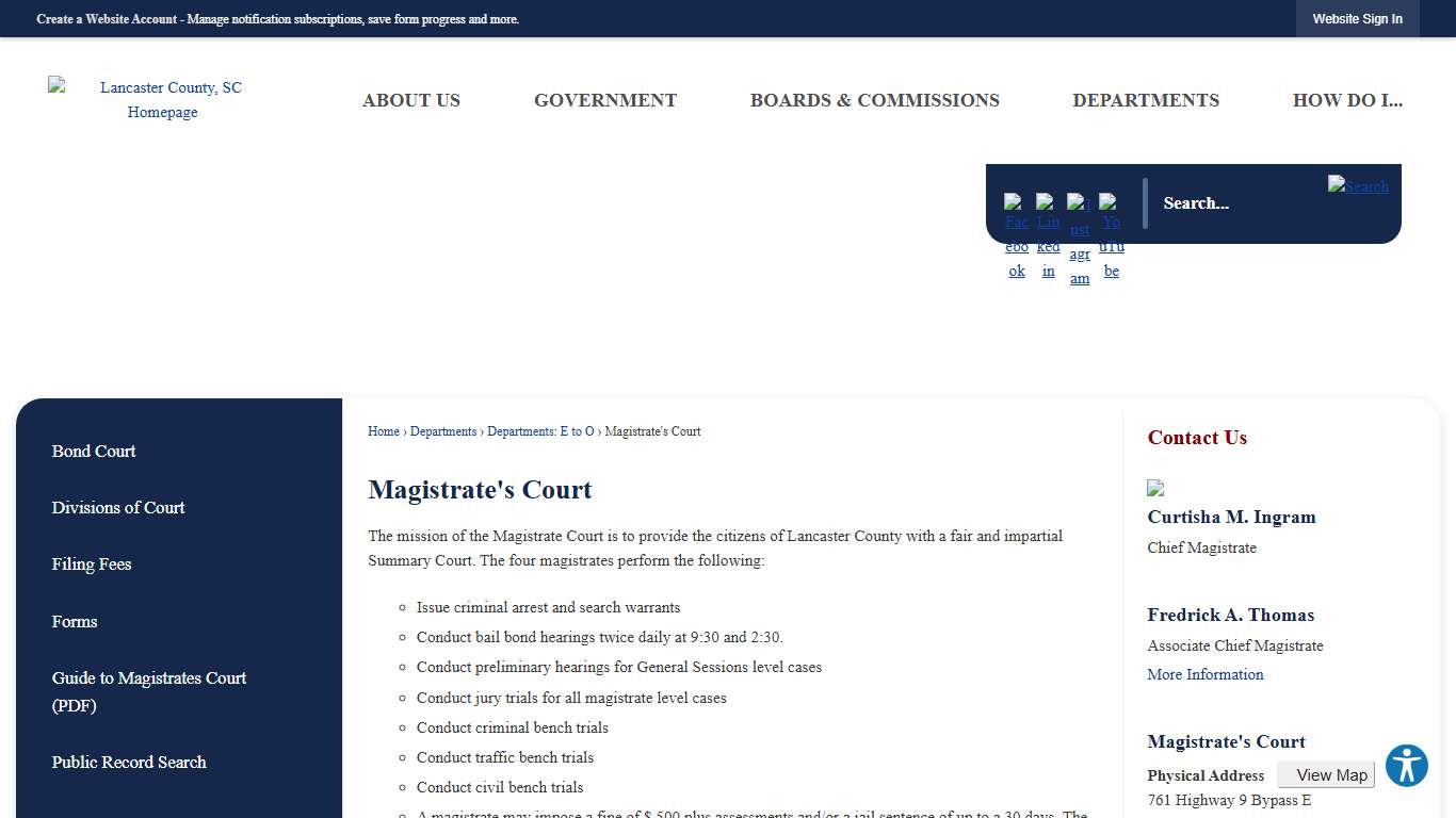 Magistrate's Court | Lancaster County, SC
